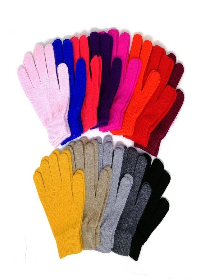 iMongol Pure Cashmere Women Full Fingers Gloves Ladies Knitted Gloves Mittens, Made in Inner Mongolian (Black) - Image 2